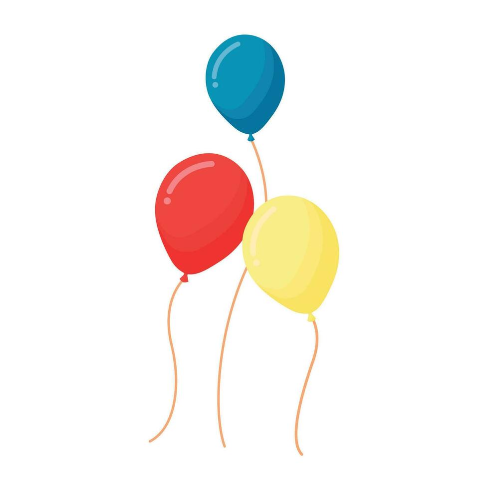 Vector colourful helium balloons on white background