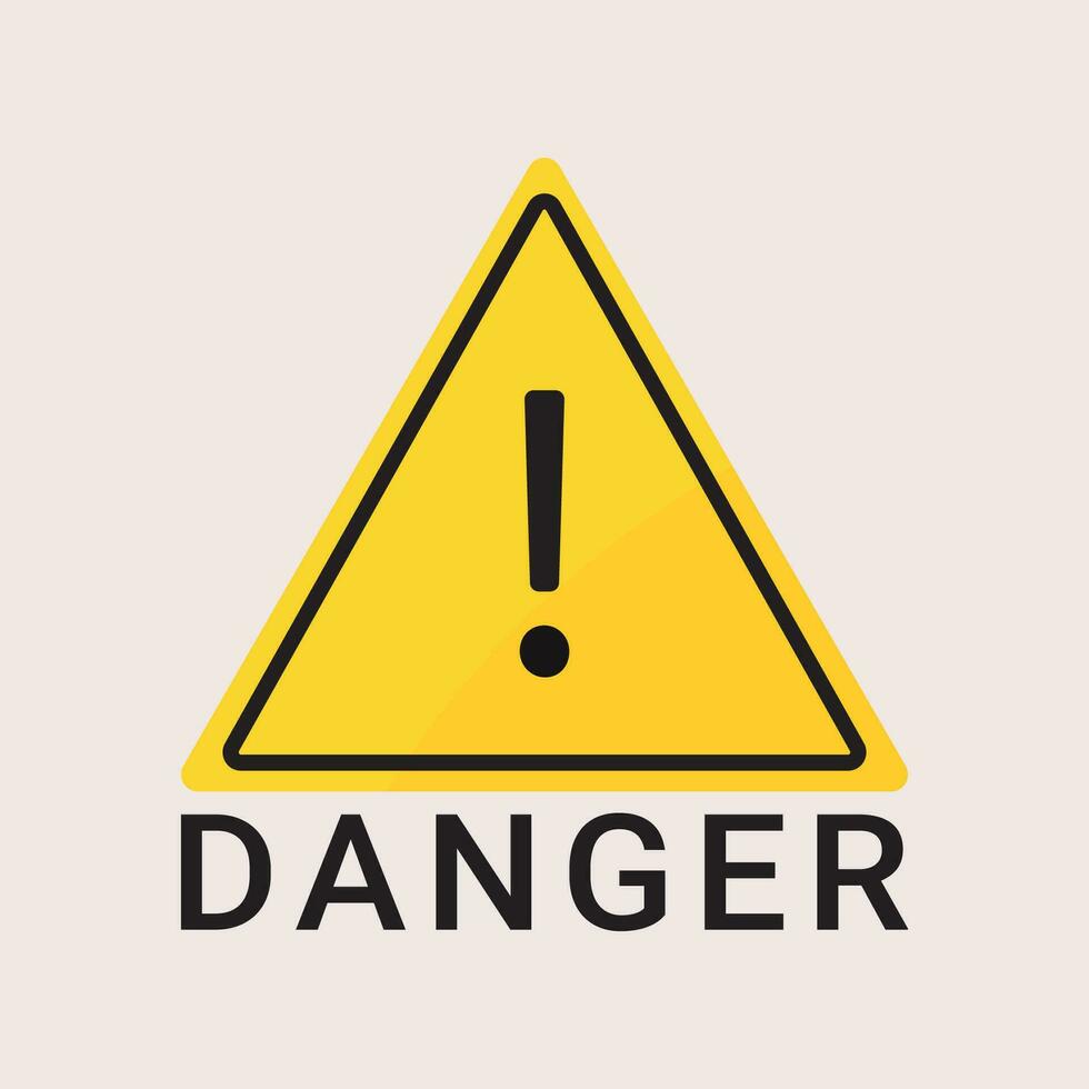Triangle Danger Sign Attention Caution Element Isolated on White Background vector