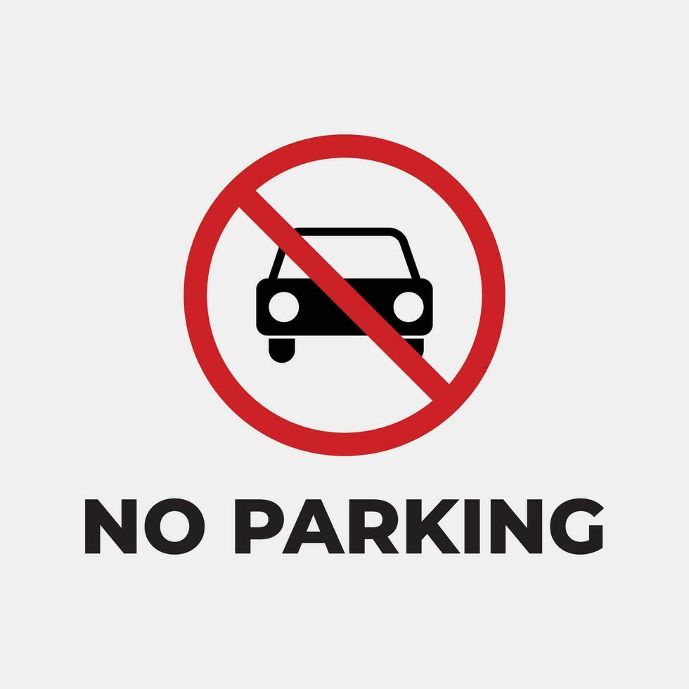 No parking sign on White background vector