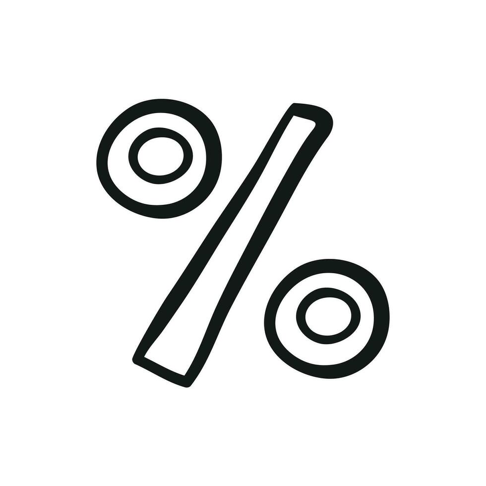 Vector hand drawn sketch icon percent symbol