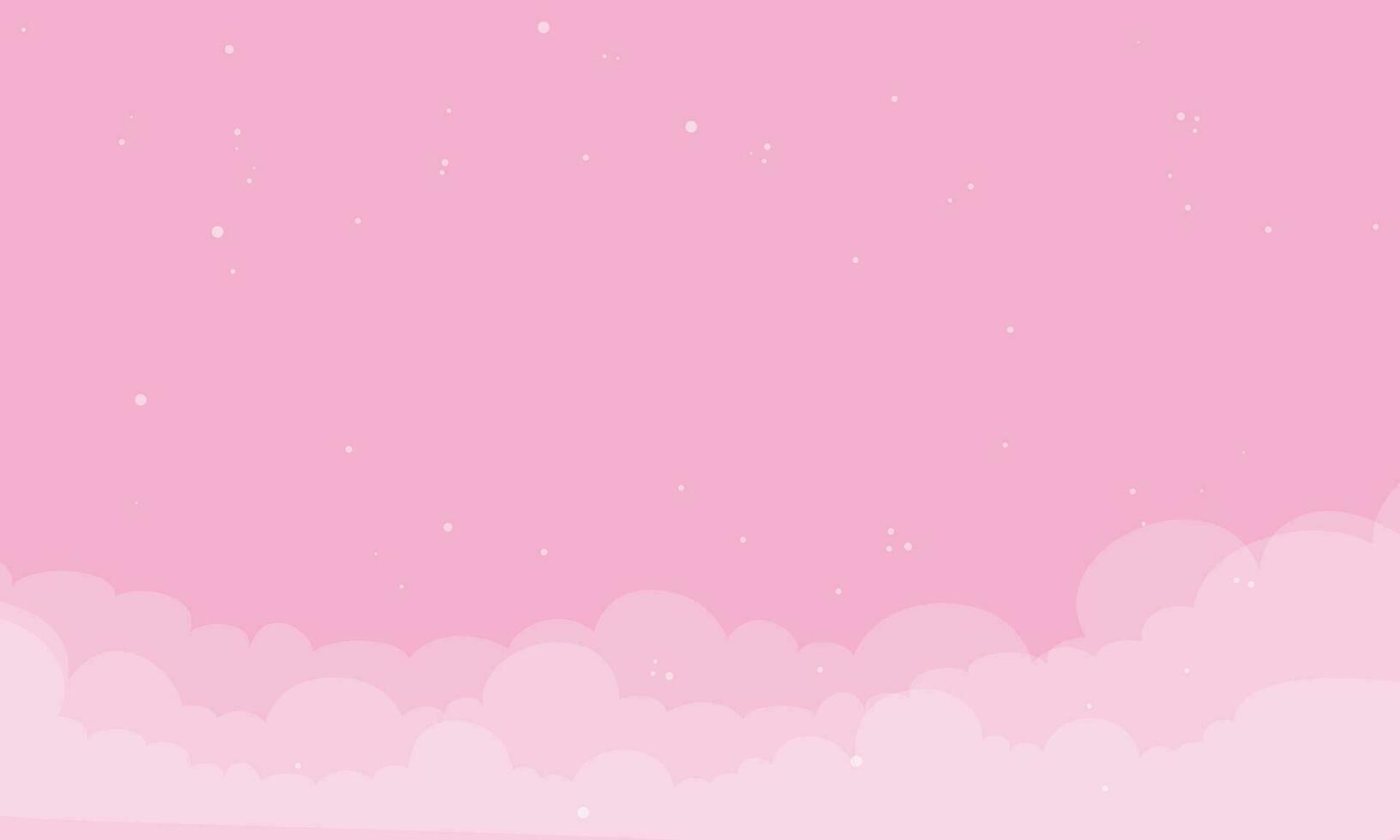 Vector cartoon flat style white clouds on pink