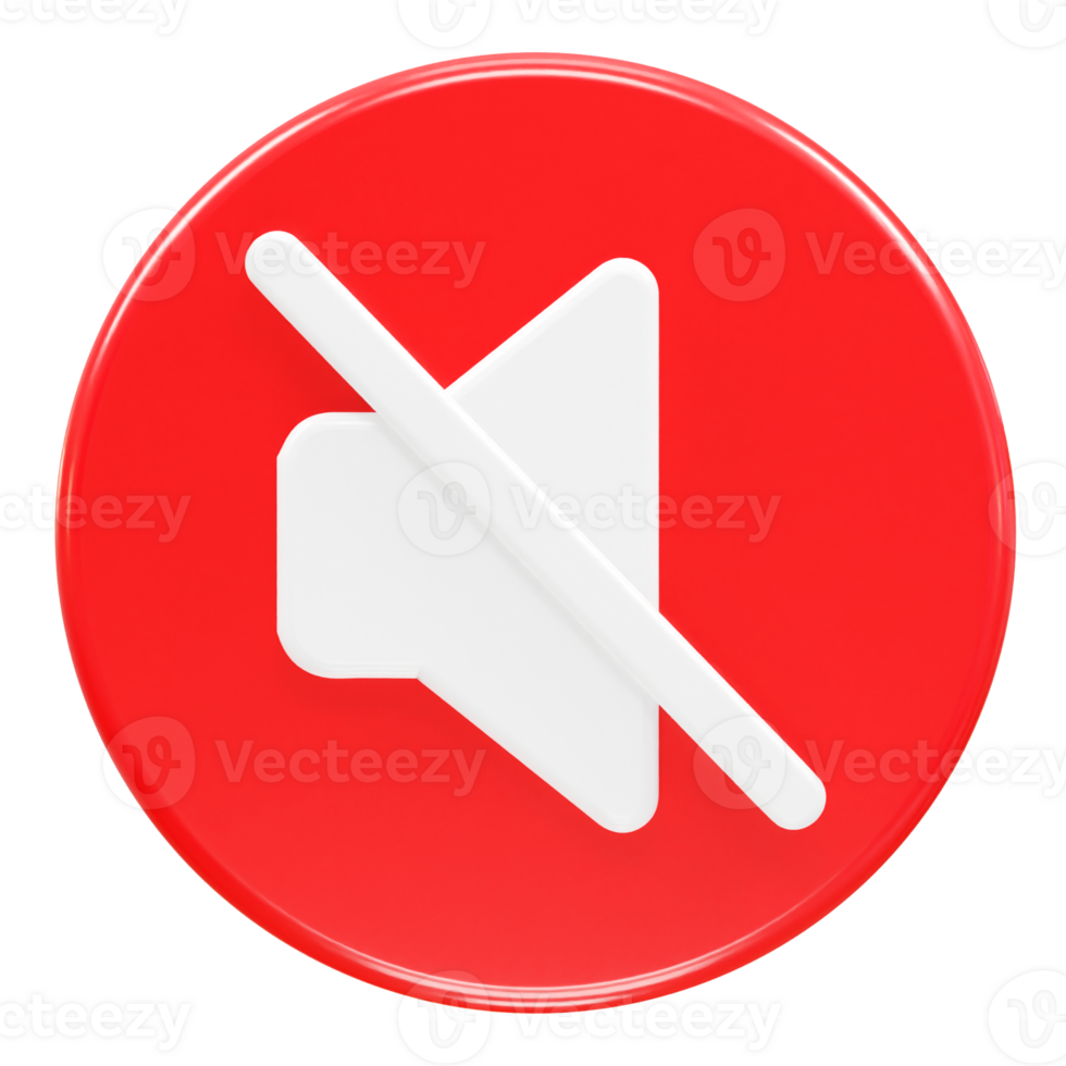 Mute icon 3d rendering illustration png