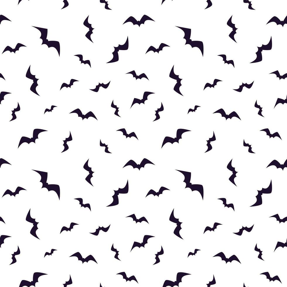 Seamless pattern with flying bats. Isolated on a white background. Design for decoration on Halloween vector