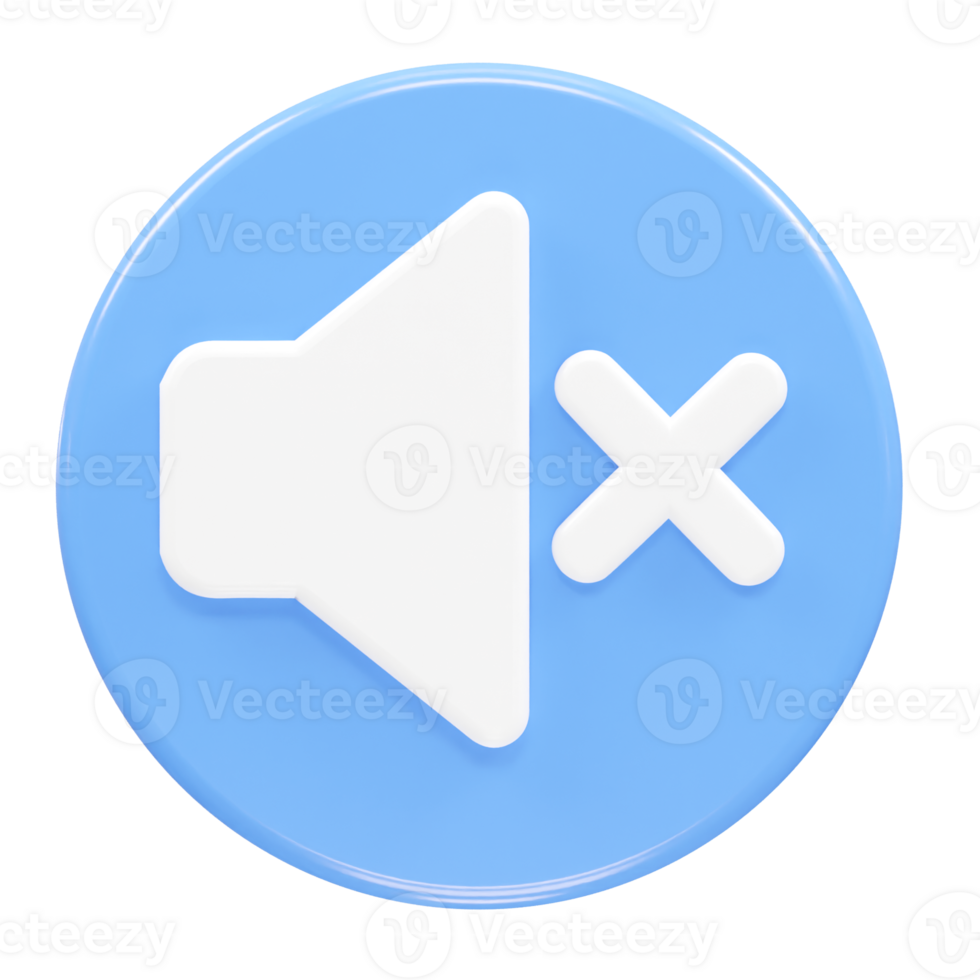 Mute icon 3d rendering illustration png