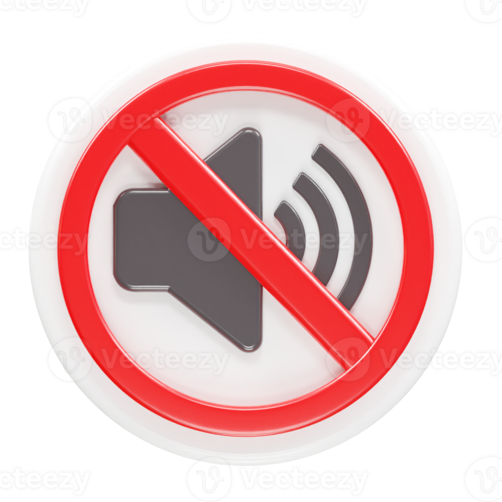 Mute icon 3d rendering illustration png