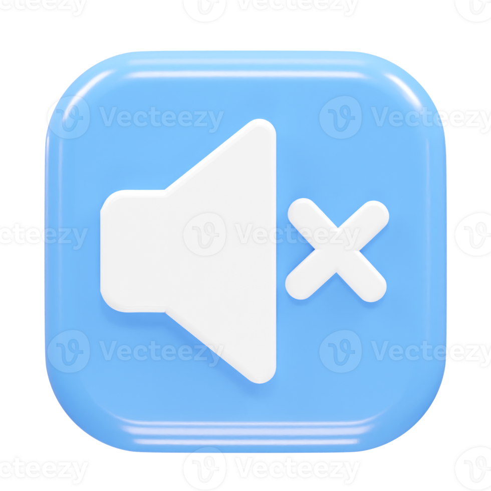Mute icon 3d rendering illustration png