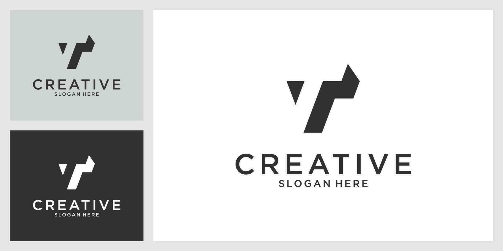 T or TT initial letter logo design vector