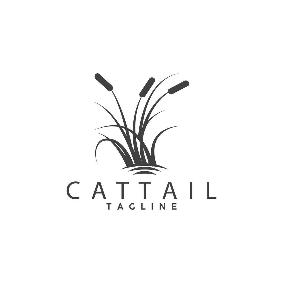 Cattail Logo Design Vector Simple Illustration Symbol Template