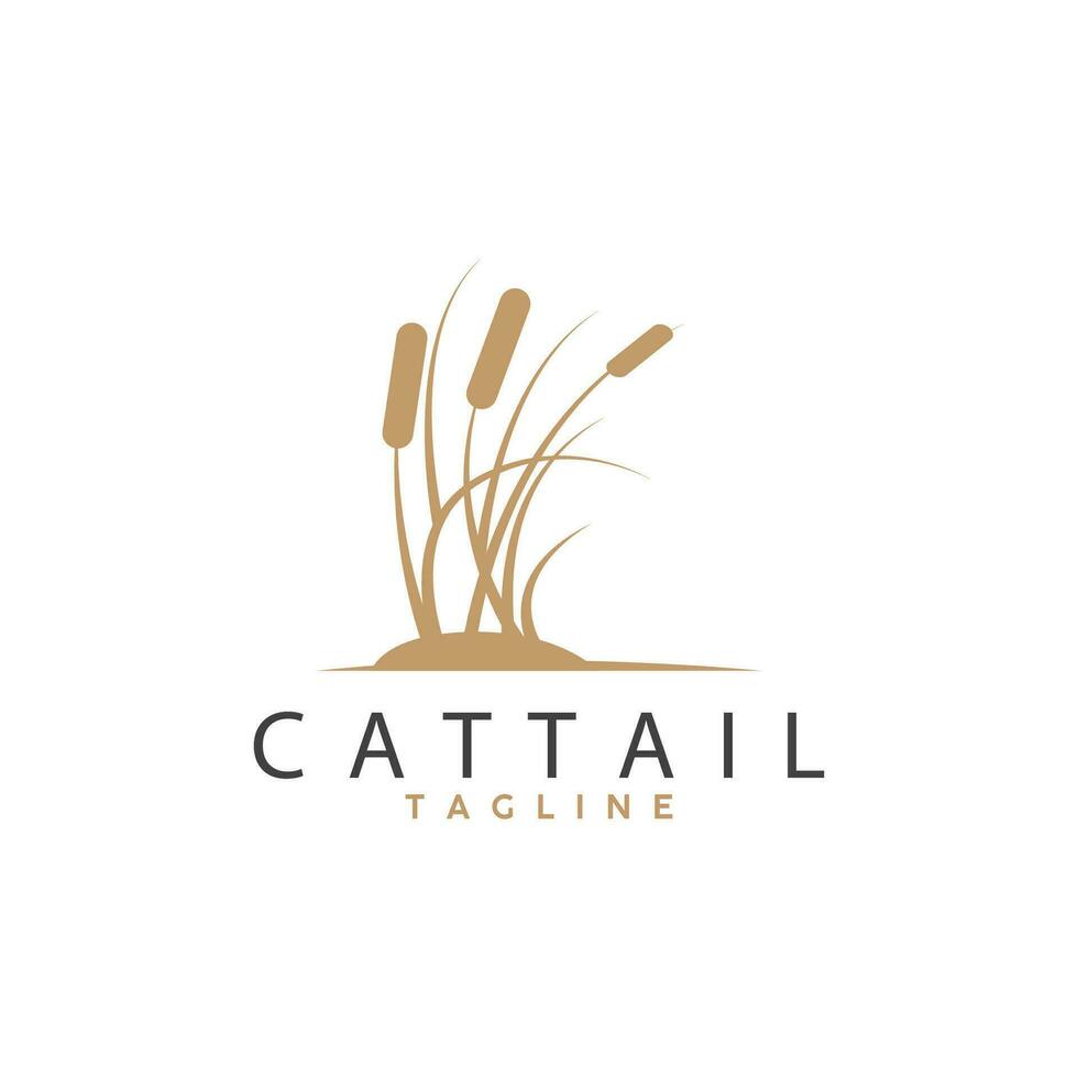 Cattail Logo Design Vector Simple Illustration Symbol Template