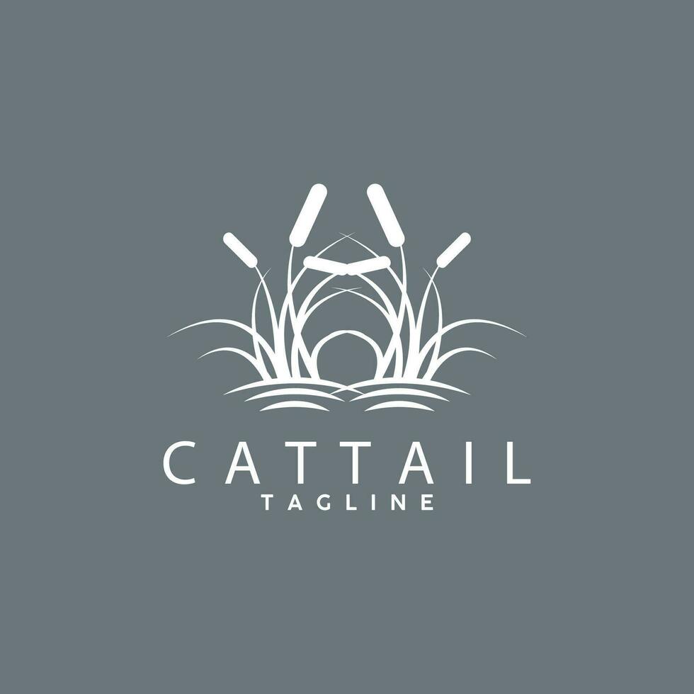 Cattail Logo Design Vector Simple Illustration Symbol Template