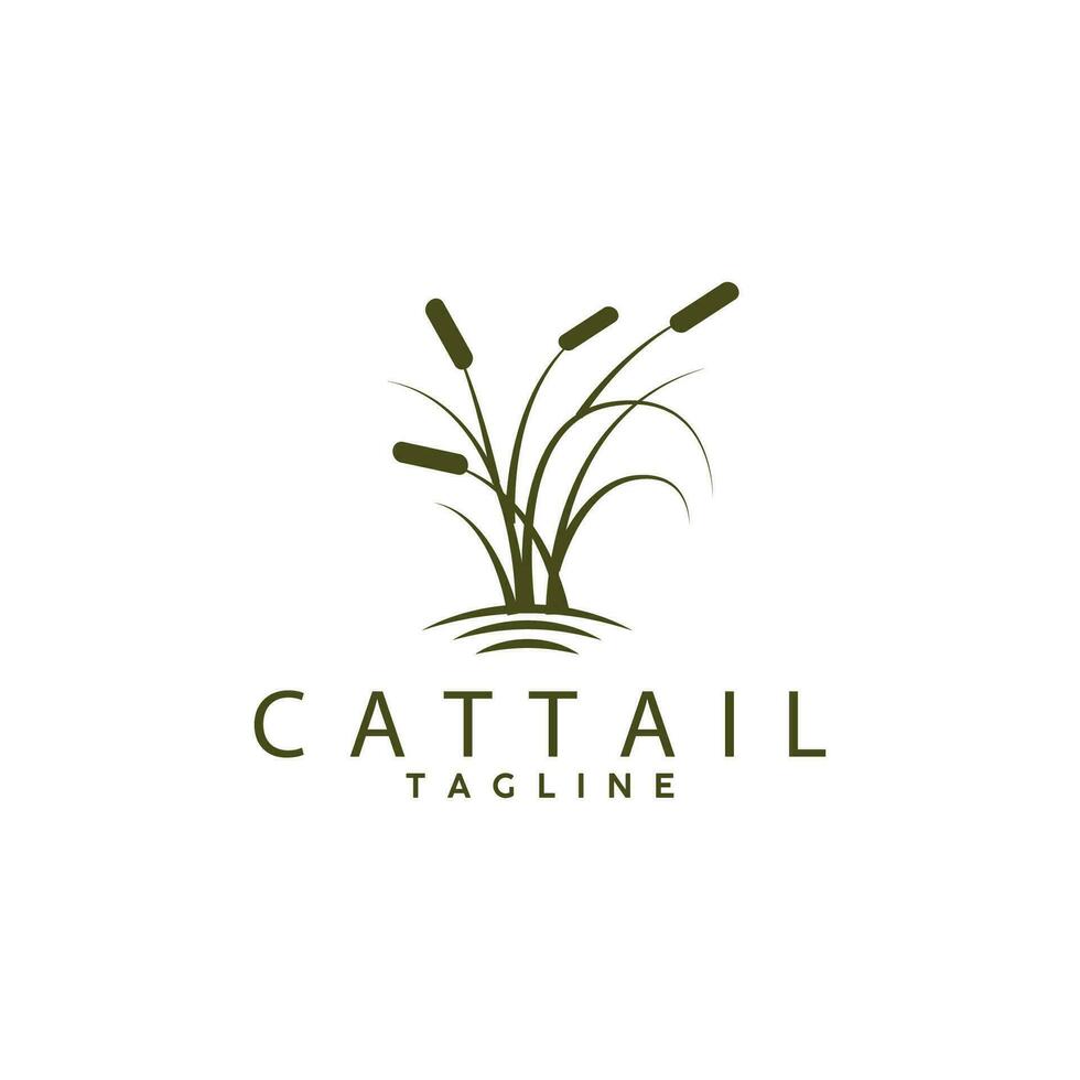 Cattail Logo Design Vector Simple Illustration Symbol Template