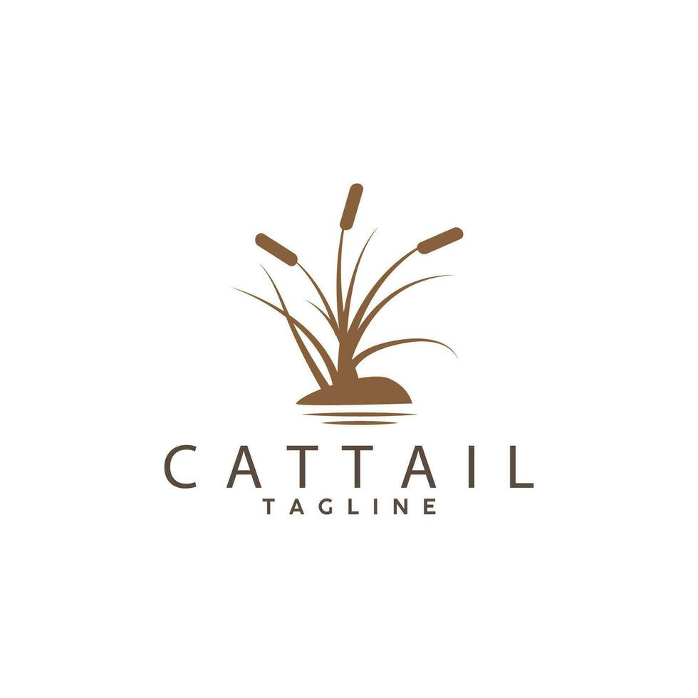 Cattail Logo Design Vector Simple Illustration Symbol Template