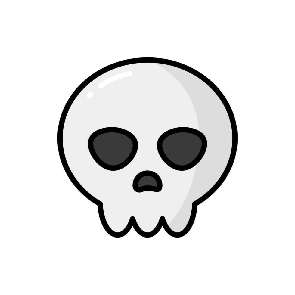 Skull Cartoon Vector Icon Illustration. Healthcare and Medical Icon Concept Isolated Premium Vector. Flat Cartoon Style