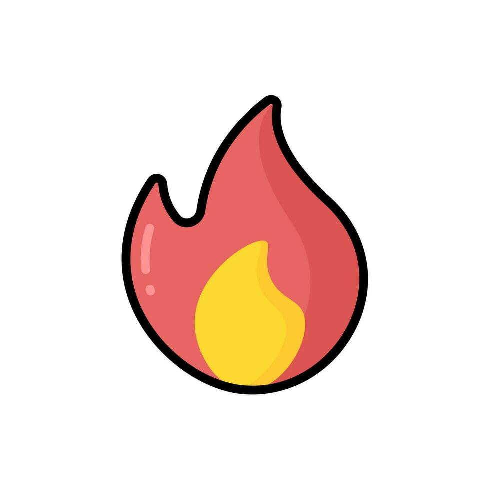 Fire Cartoon Vector Icon Illustration. Nature Icon Concept Isolated Premium Vector. Flat Cartoon Style