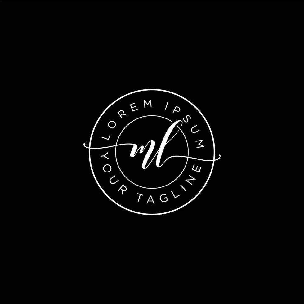 ML Initial handwriting logo vector