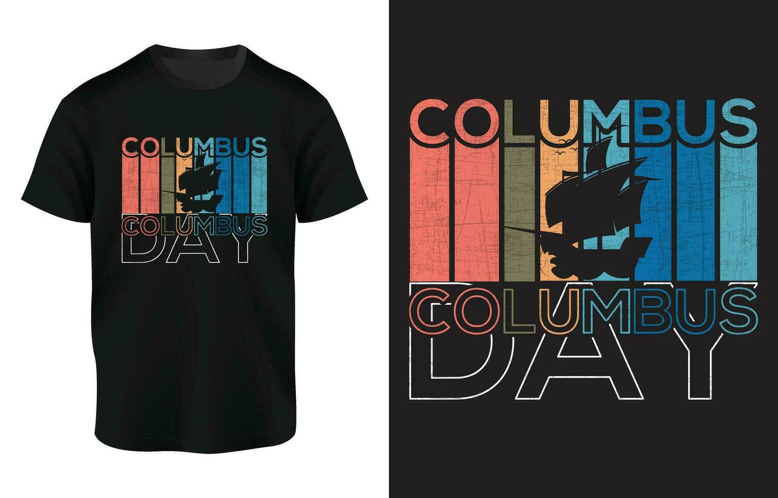 Happy Columbus Day Calligragpy And Typography T Shirt Vector Illustration, Badge, Banner Design, National USA Holiday Poster Greeting Card Design For Columbus Day