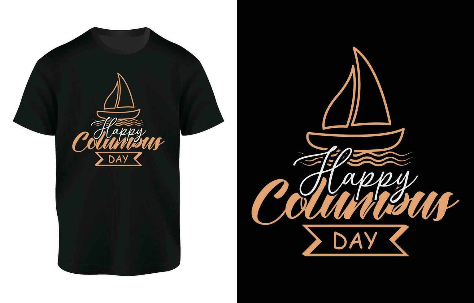 Happy Columbus Day Calligragpy And Typography T Shirt Vector Illustration, Badge, Banner Design, National USA Holiday Poster Greeting Card Design For Columbus Day