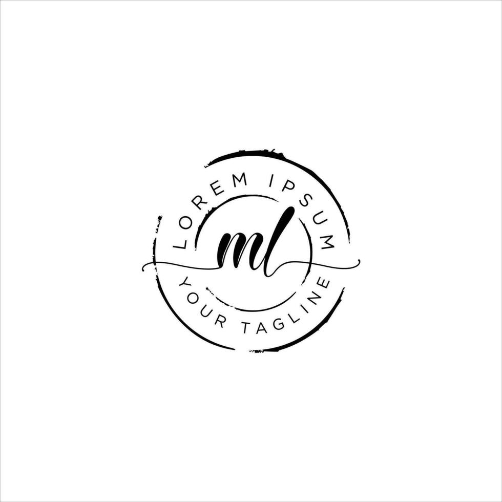 ML Initial handwriting logo vector