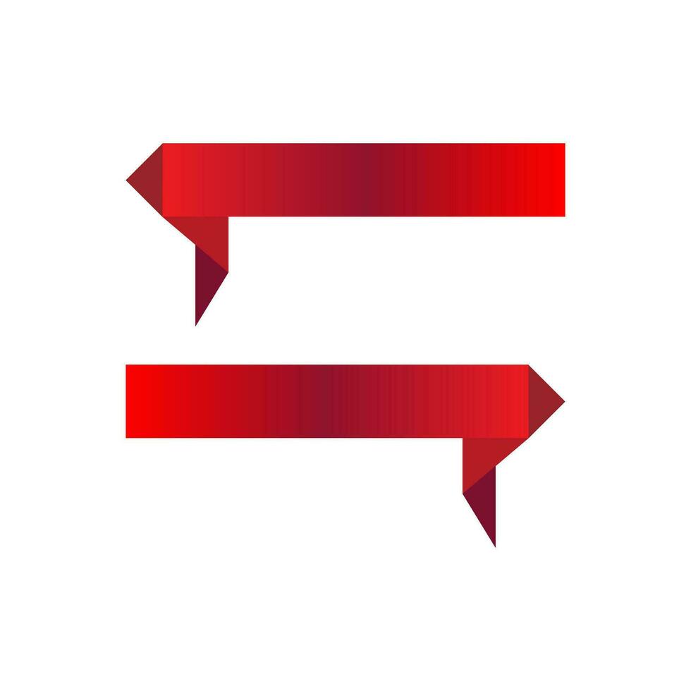 two red ribbon arrows pointing to the left and right vector