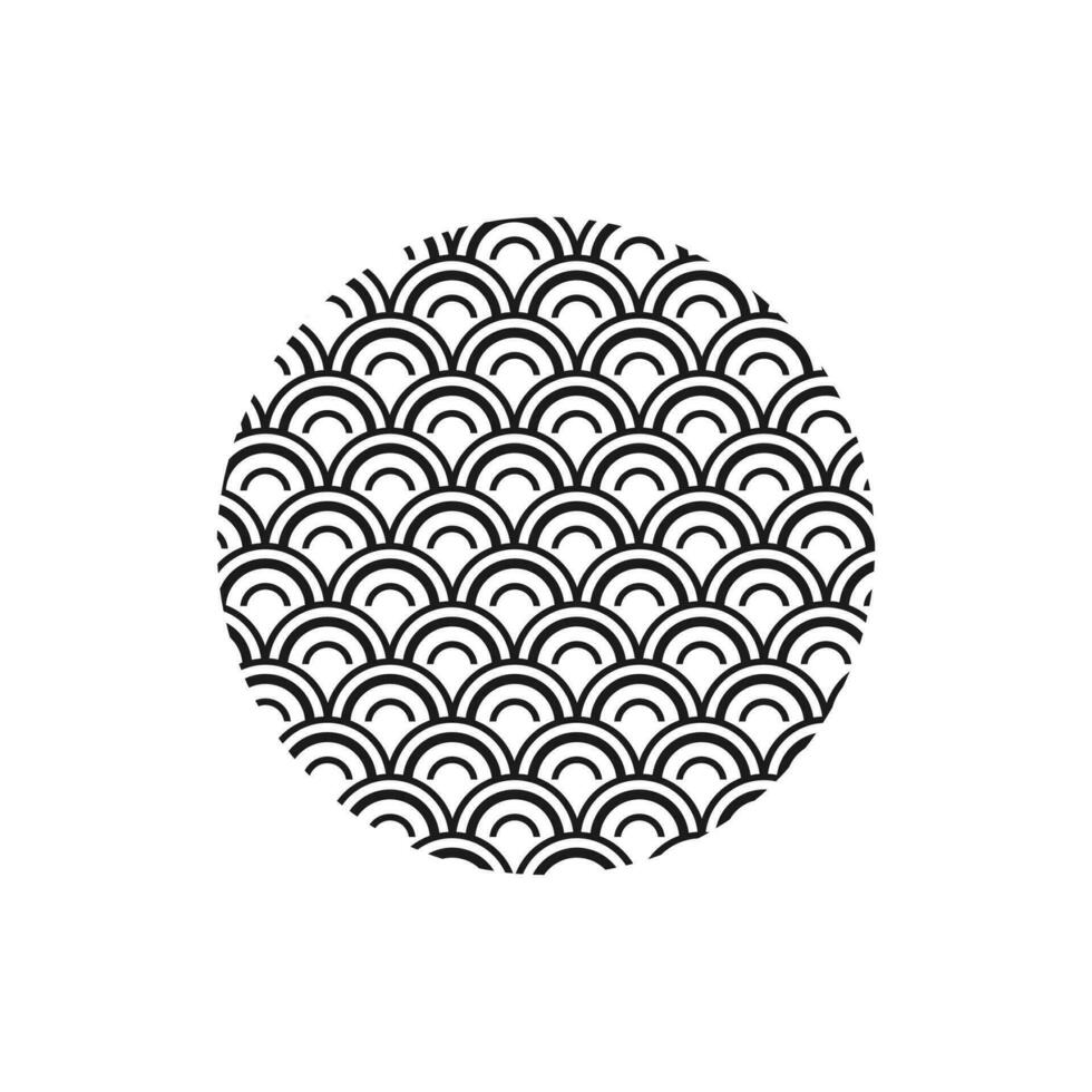 vector flat design japanese wave pattern design