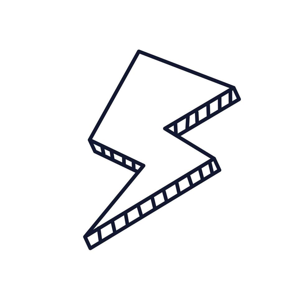 Vector lightning bolt hand drawn icon