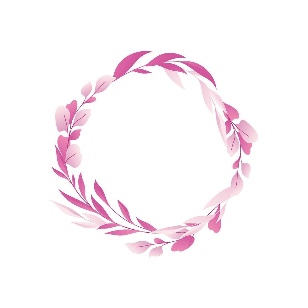 Vector hand drawn floral frame on white background