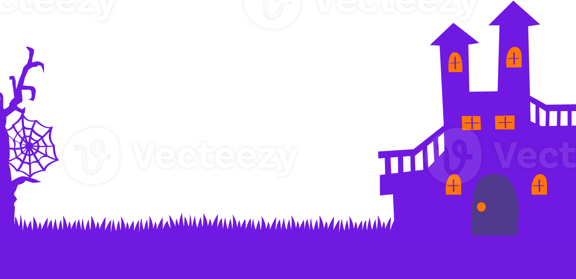a purple castle and a tree png