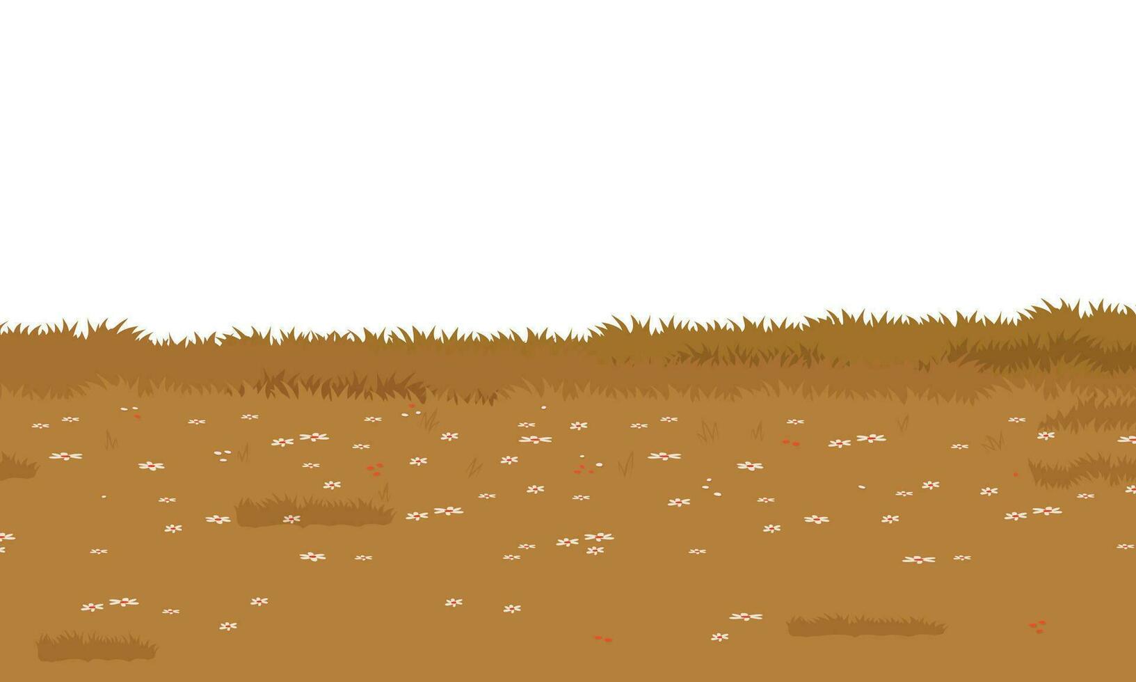 Vector fantastic grass and flower background in brown tones