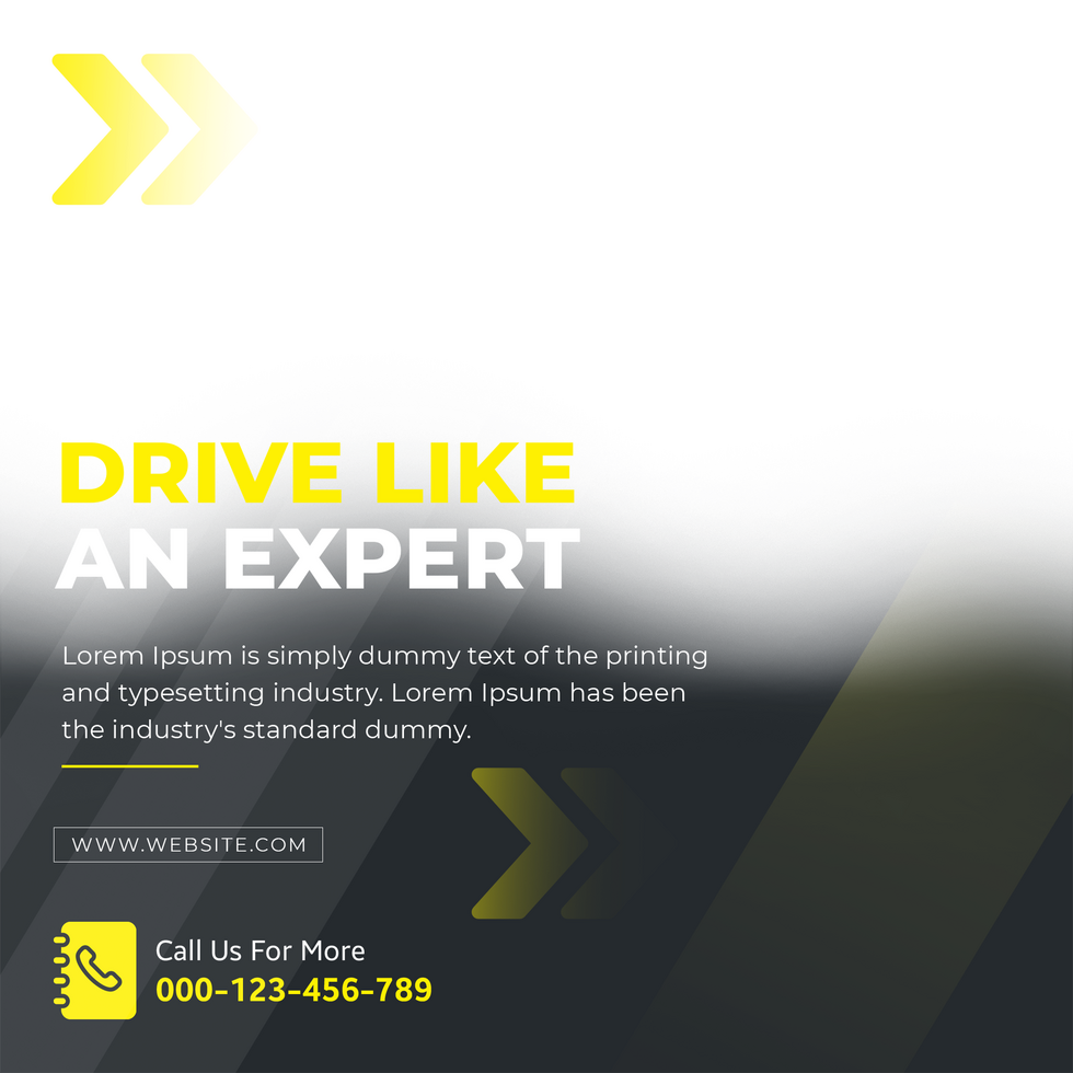 PSD drive like an expert driving school social media post design
