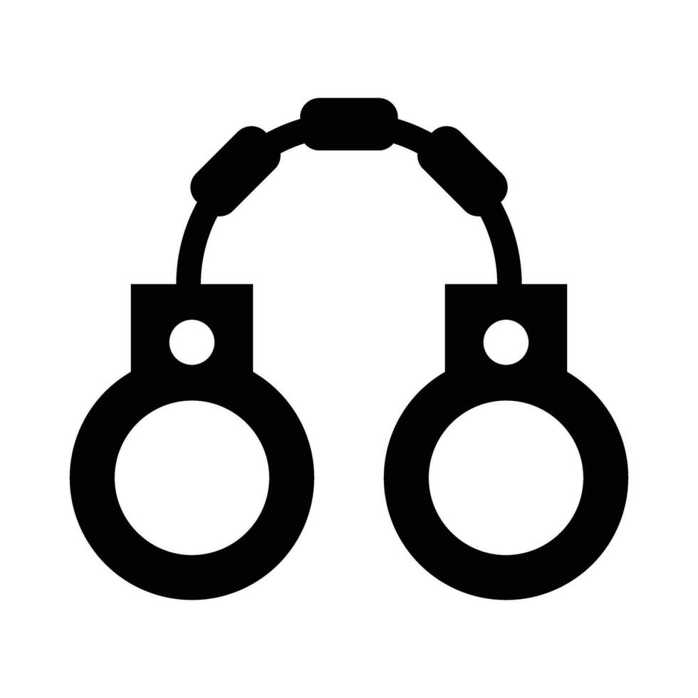 Handcuffs Vector Glyph Icon For Personal And Commercial Use.