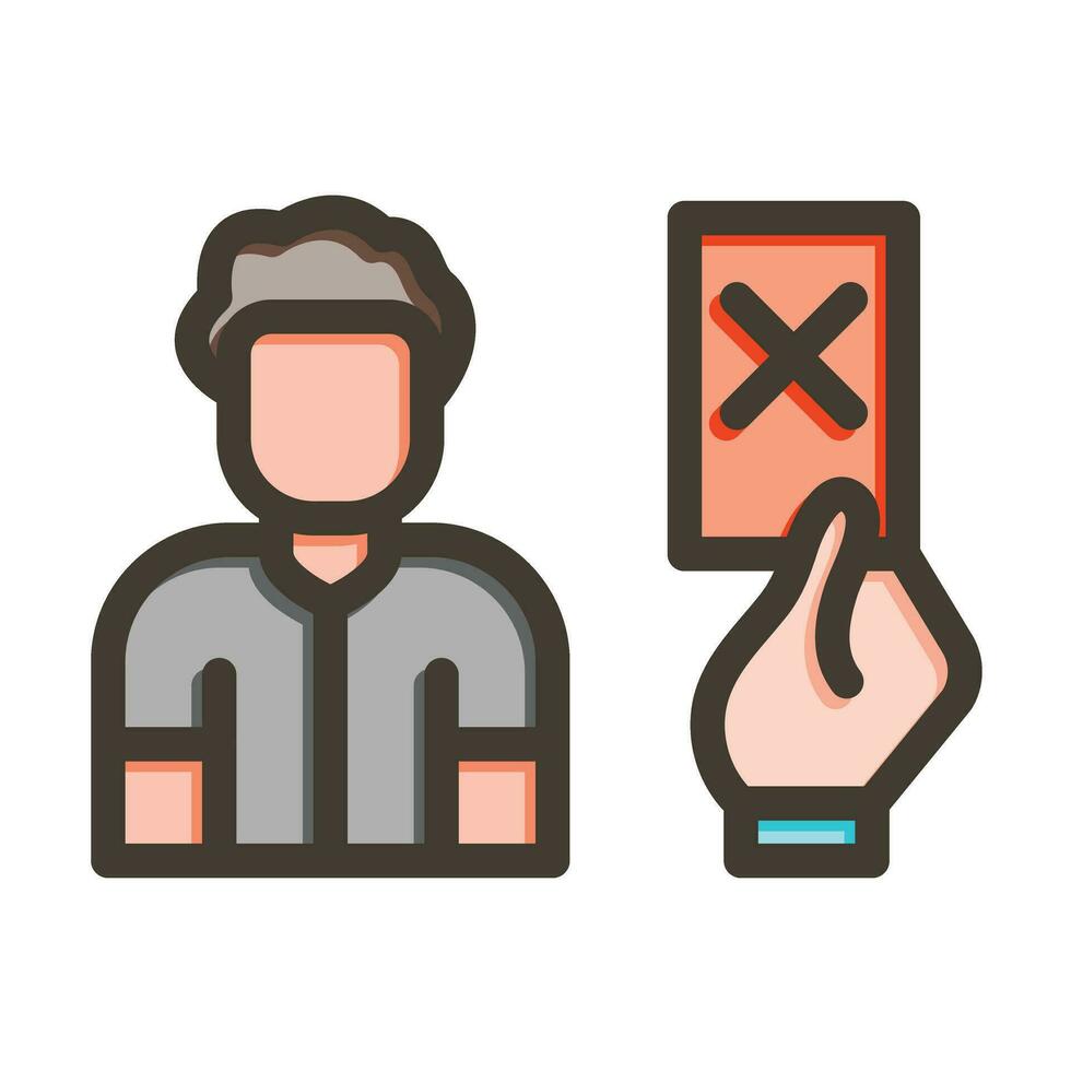 Disqualified Vector Thick Line Filled Colors Icon For Personal And Commercial Use.