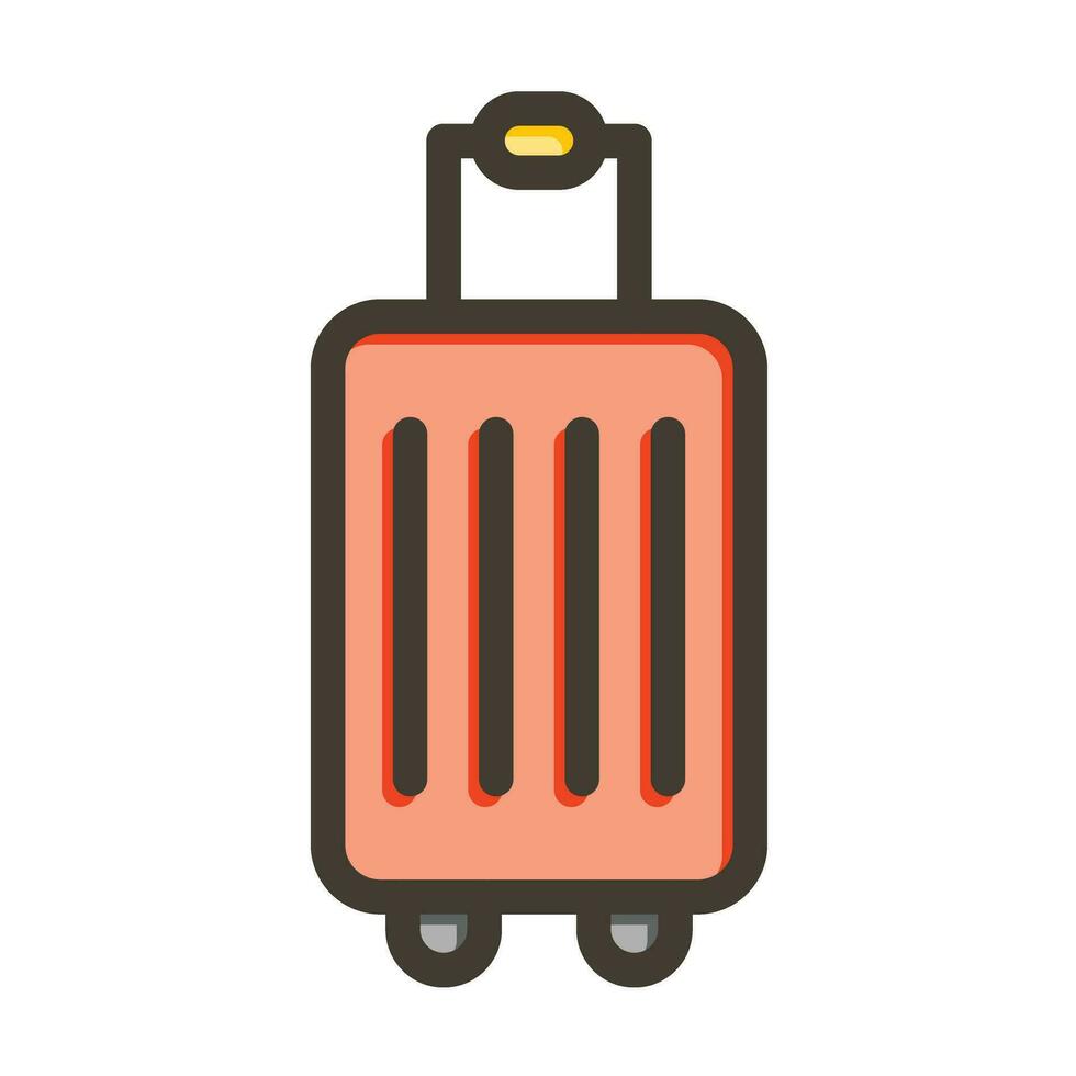 maleta vector grueso línea lleno colores icono para personal y comercial usar.