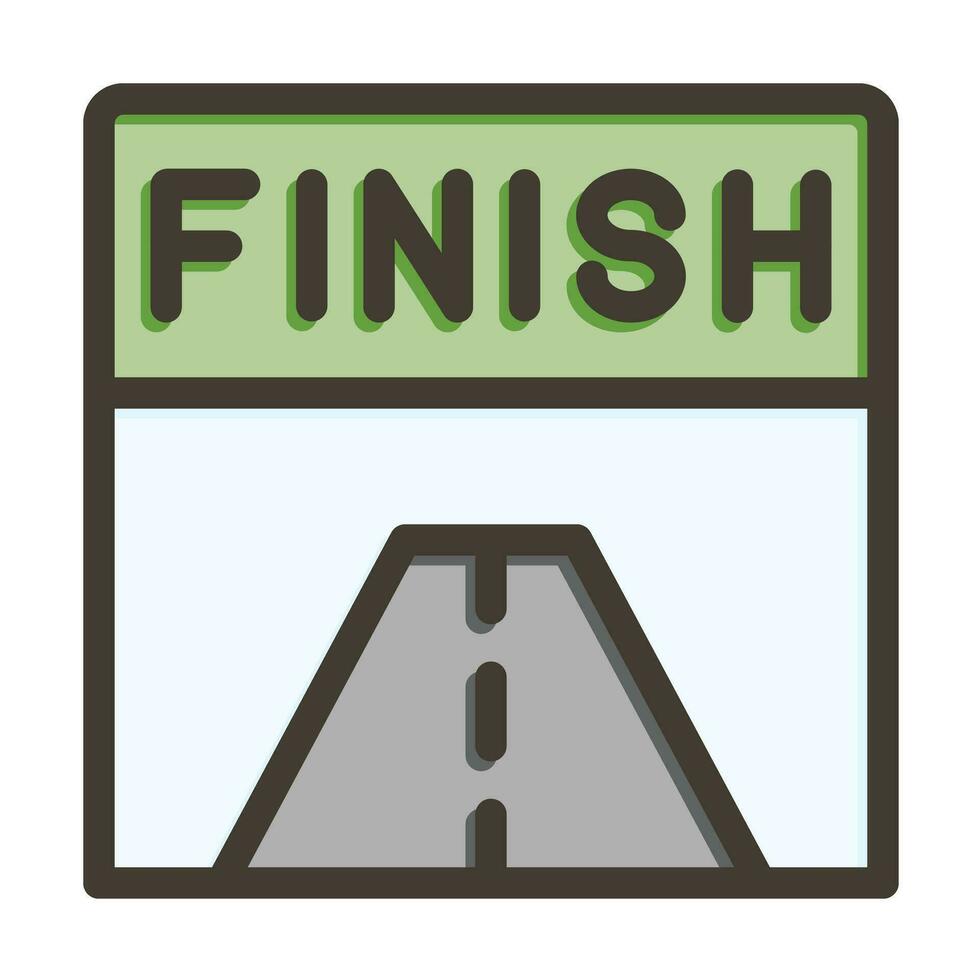 Finish Line Vector Thick Line Filled Colors Icon For Personal And Commercial Use.