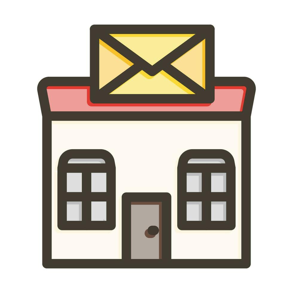 Post Office Vector Thick Line Filled Colors Icon For Personal And Commercial Use.