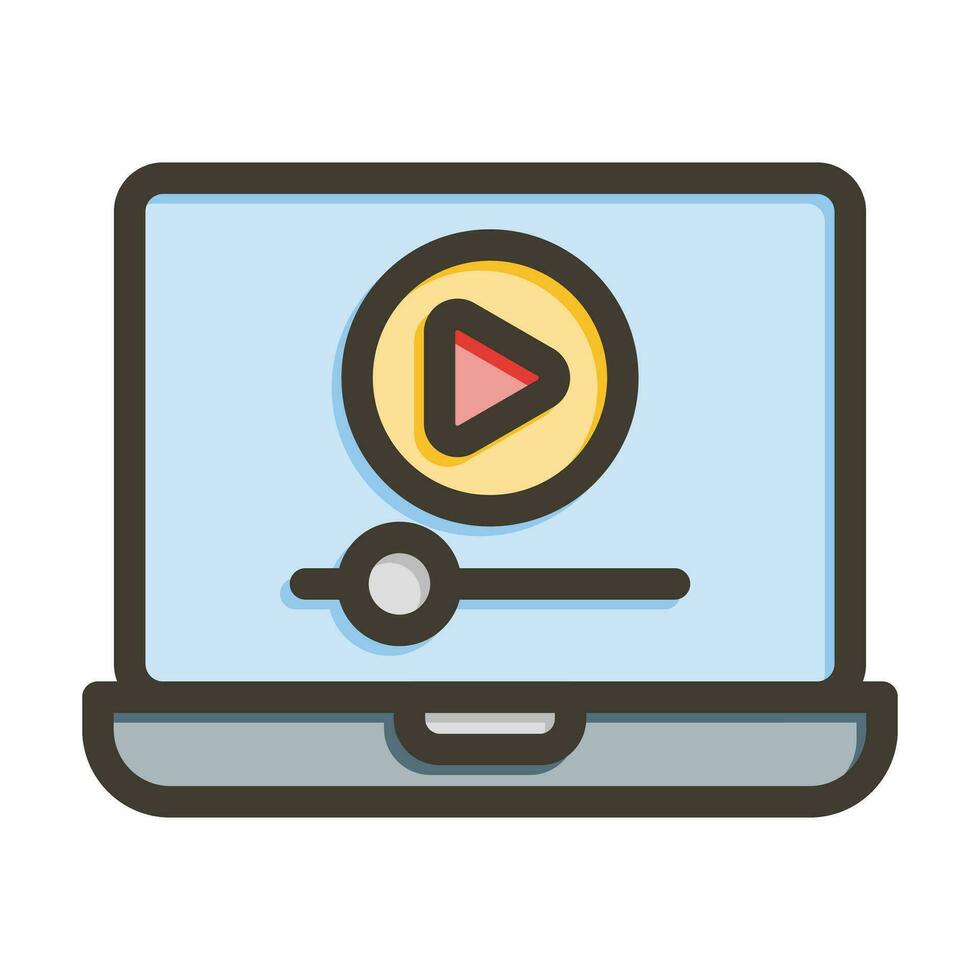 Online Streaming Vector Thick Line Filled Colors Icon For Personal And Commercial Use.