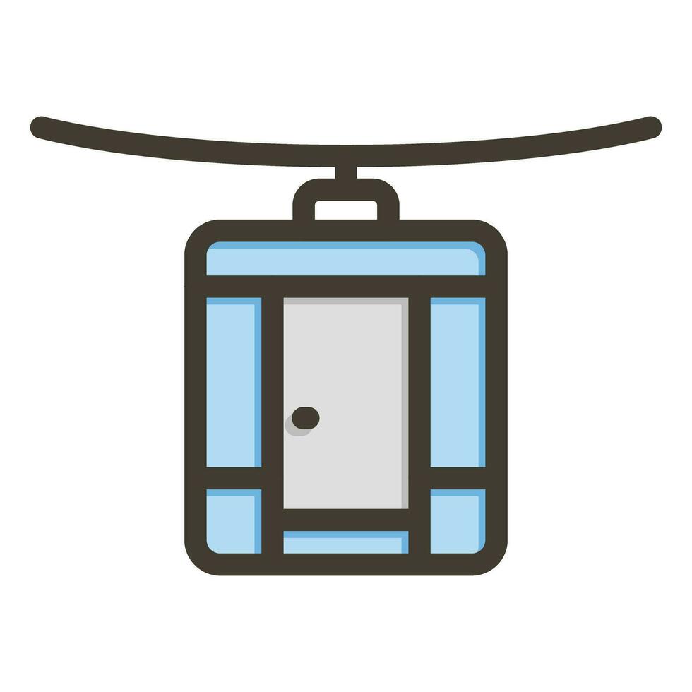Cableway Vector Thick Line Filled Colors Icon For Personal And Commercial Use.