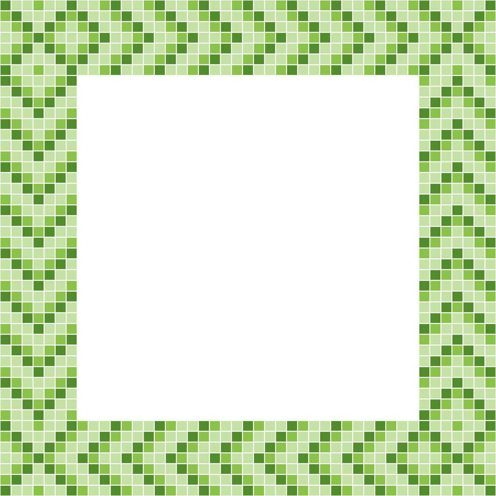 Light green tile frame, Mosaic tile frame or background, Tile background, Seamless pattern, Mosaic seamless pattern, Mosaic tiles texture or background. Bathroom wall tiles, swimming pool tiles. vector