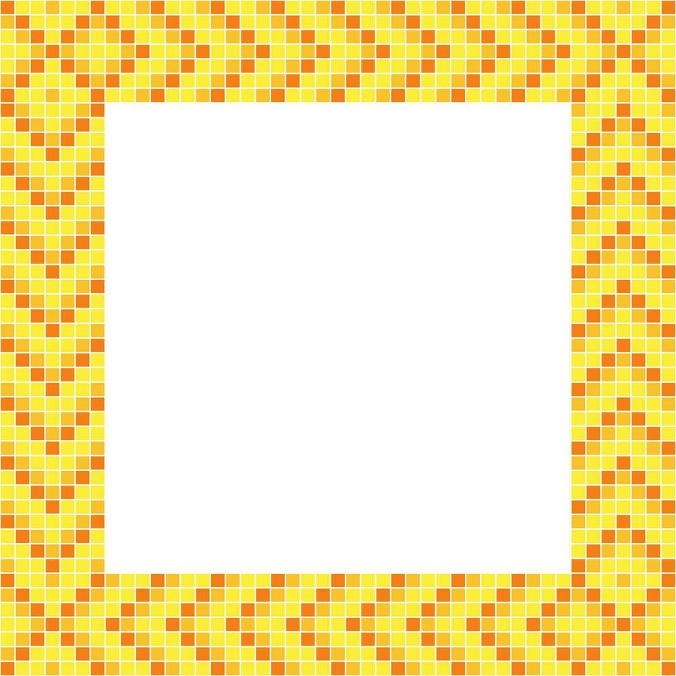 Yellow tile frame, Mosaic tile frame or background, Tile background, Seamless pattern, Mosaic seamless pattern, Mosaic tiles texture or background. Bathroom wall tiles, swimming pool tiles. vector