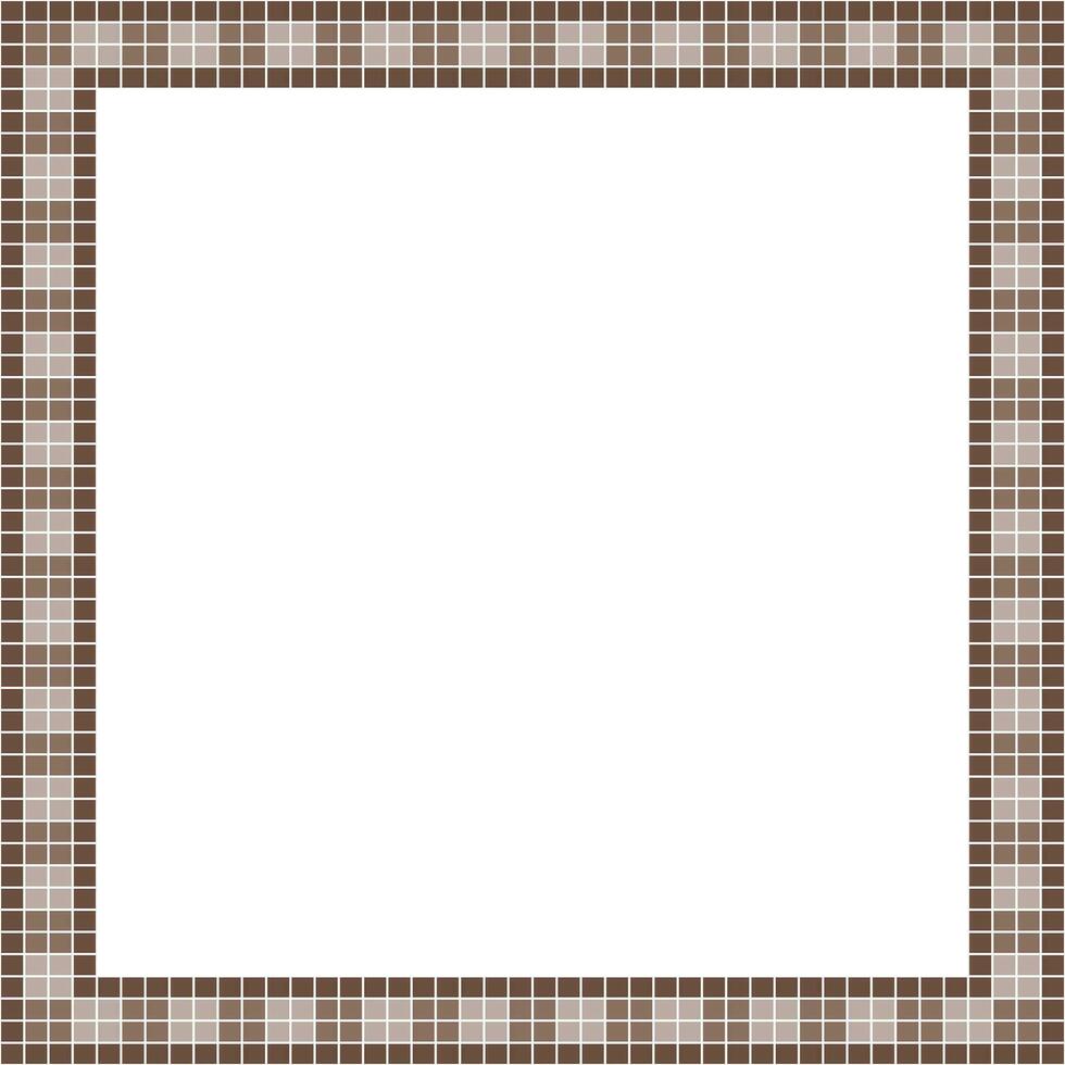 Brown tile frame, Mosaic tile frame or background, Tile background, Seamless pattern, Mosaic seamless pattern, Mosaic tiles texture or background. Bathroom wall tiles, swimming pool tiles. vector
