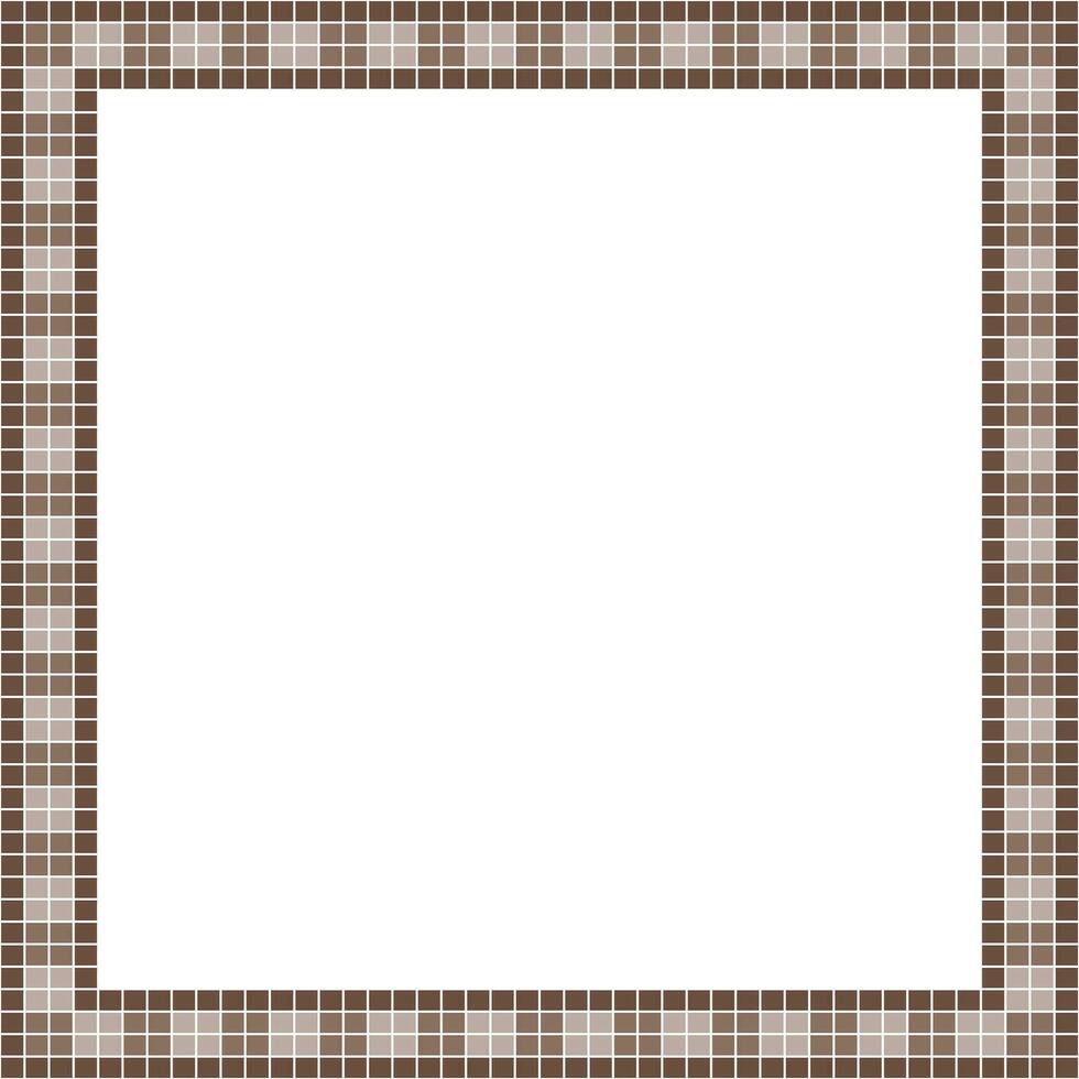 Brown tile frame, Mosaic tile frame or background, Tile background, Seamless pattern, Mosaic seamless pattern, Mosaic tiles texture or background. Bathroom wall tiles, swimming pool tiles. vector