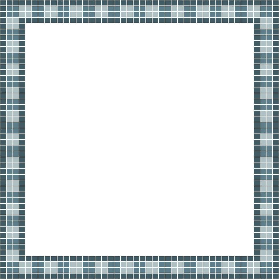 Grey tile frame, Mosaic tile frame or background, Tile background, Seamless pattern, Mosaic seamless pattern, Mosaic tiles texture or background. Bathroom wall tiles, swimming pool tiles. vector