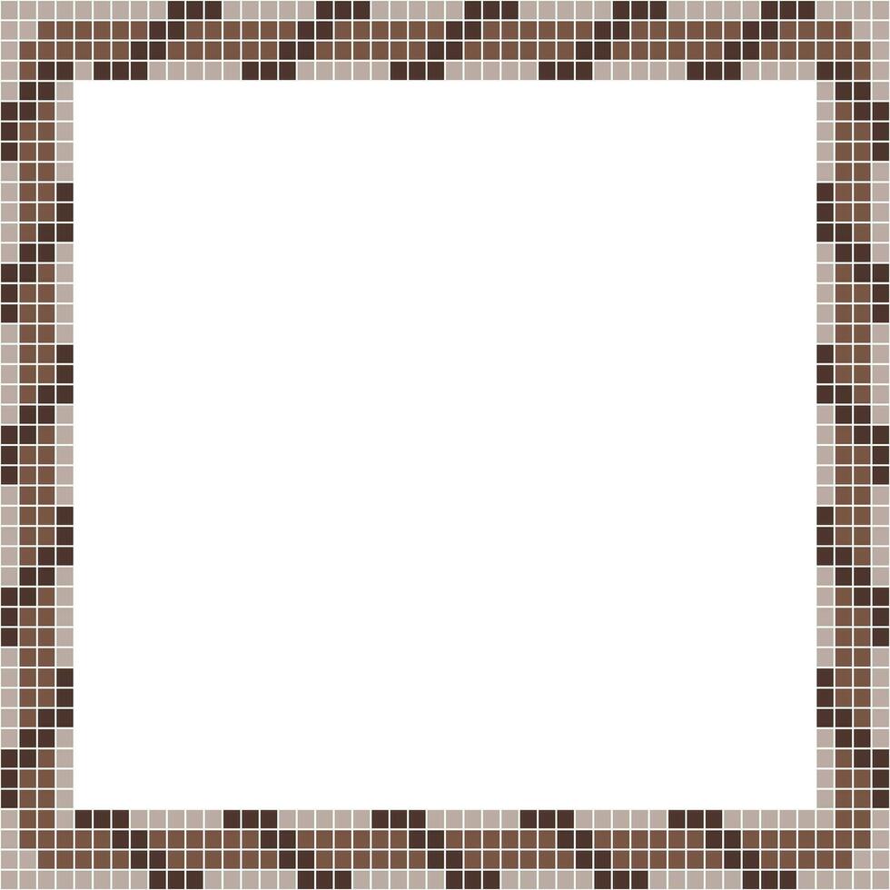 Brown tile frame, Mosaic tile frame or background, Tile background, Seamless pattern, Mosaic seamless pattern, Mosaic tiles texture or background. Bathroom wall tiles, swimming pool tiles. vector