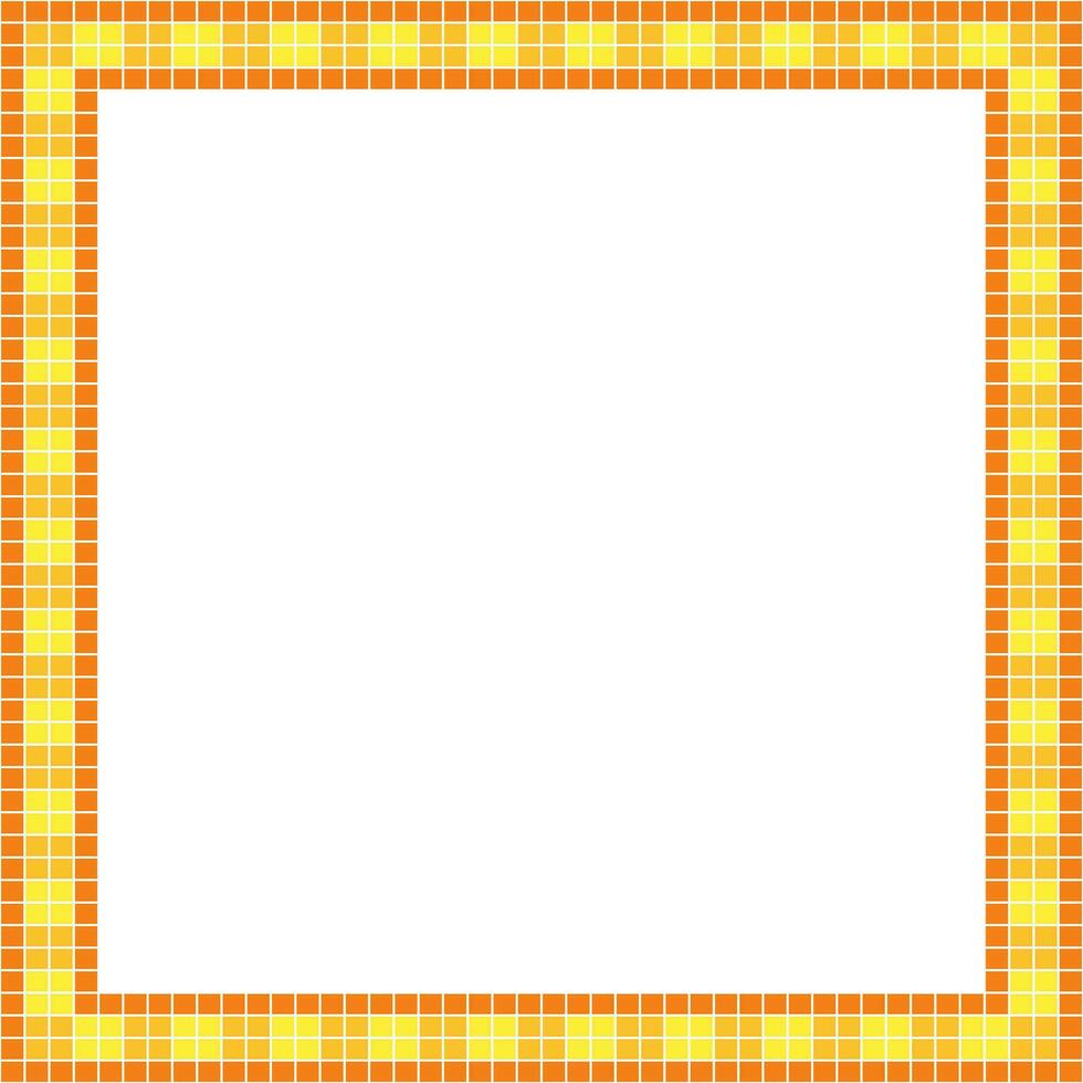 Yellow tile frame, Mosaic tile frame or background, Tile background, Seamless pattern, Mosaic seamless pattern, Mosaic tiles texture or background. Bathroom wall tiles, swimming pool tiles. vector