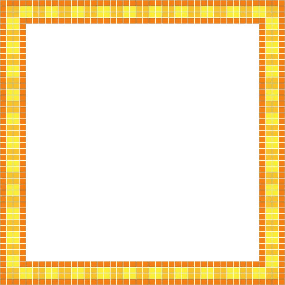 Yellow tile frame, Mosaic tile frame or background, Tile background, Seamless pattern, Mosaic seamless pattern, Mosaic tiles texture or background. Bathroom wall tiles, swimming pool tiles. vector