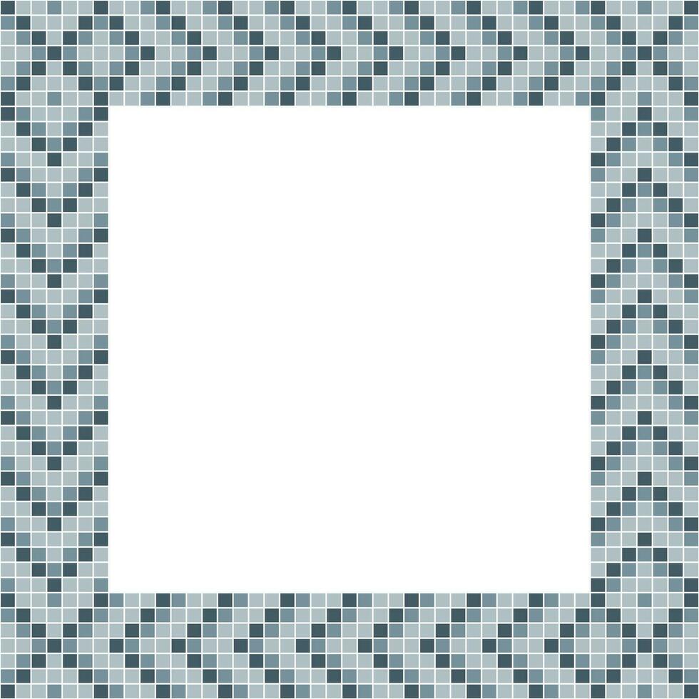 Grey tile frame, Mosaic tile frame or background, Tile background, Seamless pattern, Mosaic seamless pattern, Mosaic tiles texture or background. Bathroom wall tiles, swimming pool tiles. vector