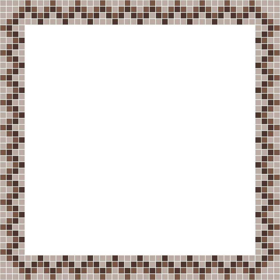 Brown tile frame, Mosaic tile frame or background, Tile background, Seamless pattern, Mosaic seamless pattern, Mosaic tiles texture or background. Bathroom wall tiles, swimming pool tiles. vector
