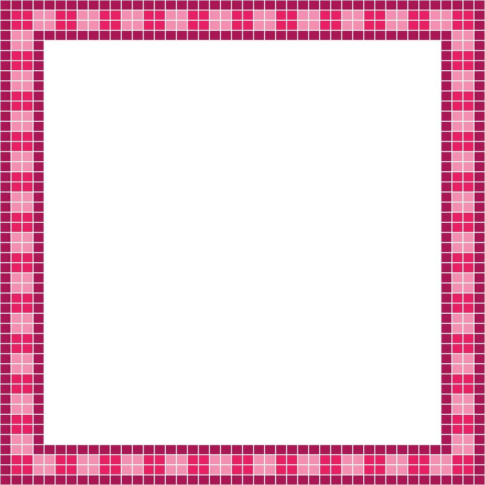 Pink tile frame, Mosaic tile frame or background, Tile background, Seamless pattern, Mosaic seamless pattern, Mosaic tiles texture or background. Bathroom wall tiles, swimming pool tiles. vector