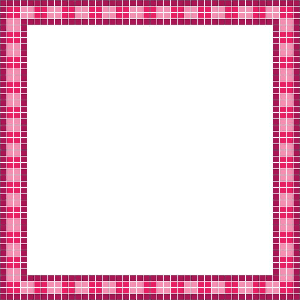 Pink tile frame, Mosaic tile frame or background, Tile background, Seamless pattern, Mosaic seamless pattern, Mosaic tiles texture or background. Bathroom wall tiles, swimming pool tiles. vector