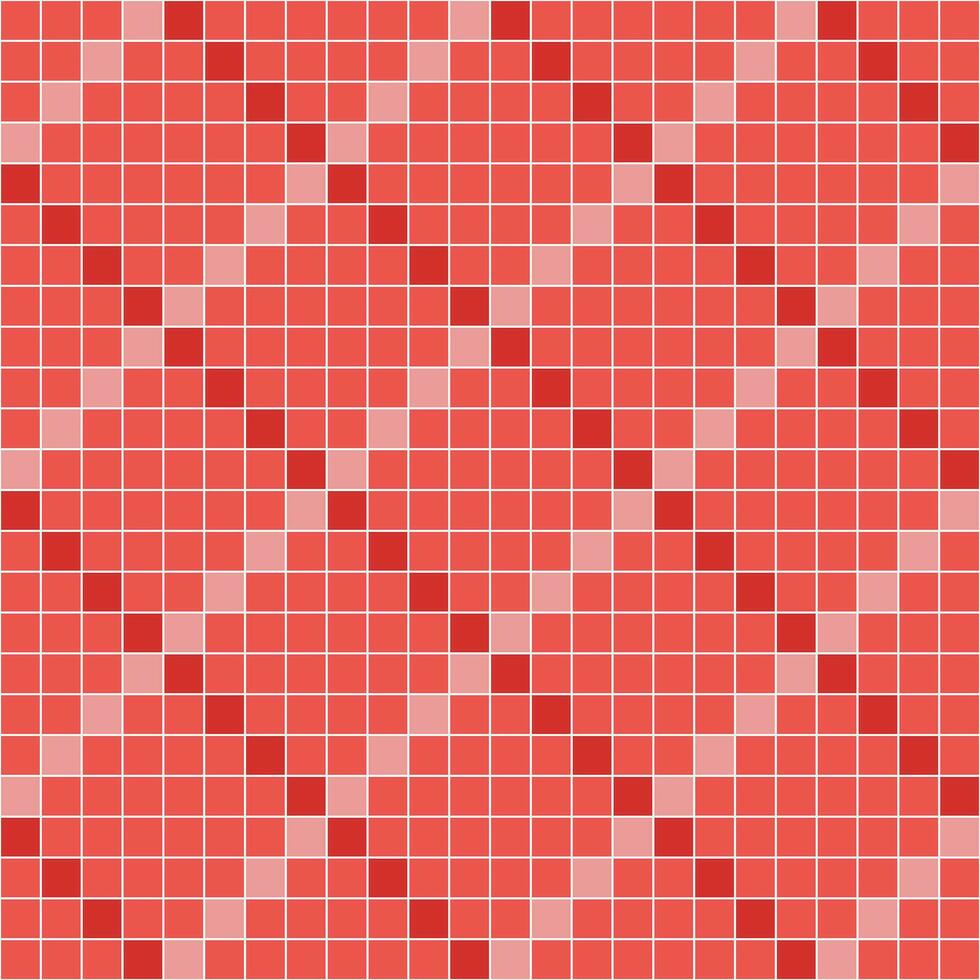 Red tile background, Mosaic tile background, Tile background, Seamless pattern, Mosaic seamless pattern, Mosaic tiles texture or background. Bathroom wall tiles, swimming pool tiles. vector