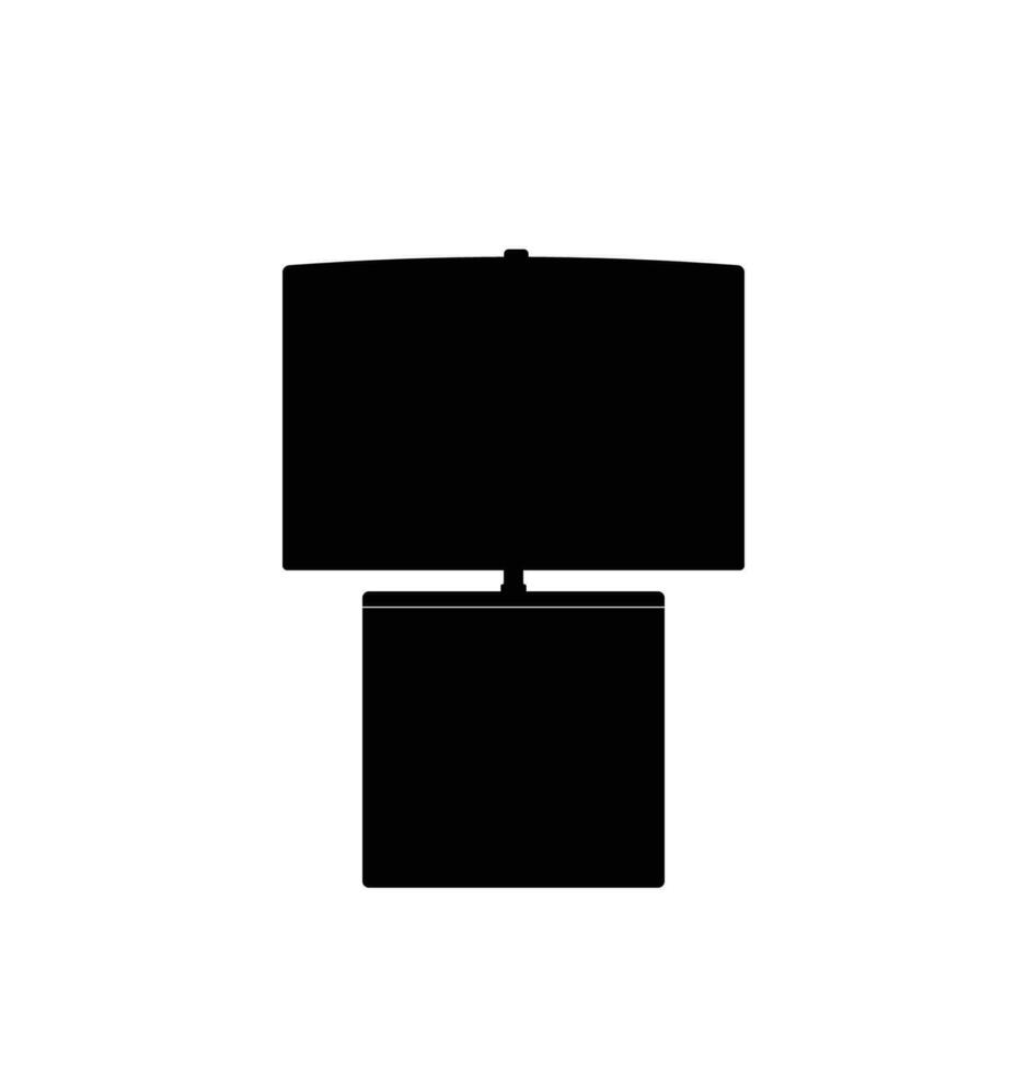 Simple table lamp silhouette, work, study and bedroom decor light lamp vector